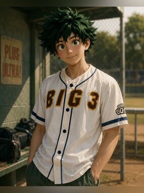 My Hero Academia Big 3 Togata 1000000 Button Up Baseball Jersey